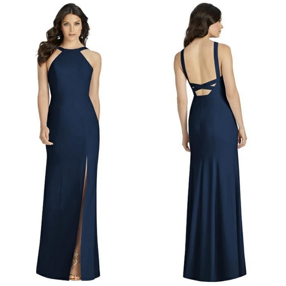 Dessy Collection | Dresses | Dessy Collection High Neck Backless Crepe ...